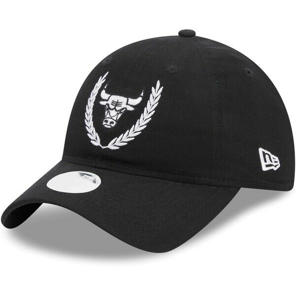 j[G fB[X Xq ANZT[ Chicago Bulls New Era Women's Leaves 9TWENTY Adjustable Hat Black