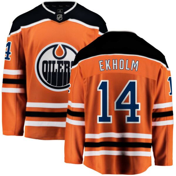 եʥƥ  ˥ե ȥåץ Edmonton Oilers Fanatics Branded Home Breakaway Custom Jersey Orange