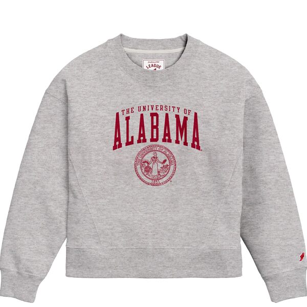 リーグカレッジエイトウェア レディース パーカー・スウェットシャツ アウター Alabama Crimson Tide League Collegiate Wear Women's 1636 Boxy Pullover Sweatshirt Ash