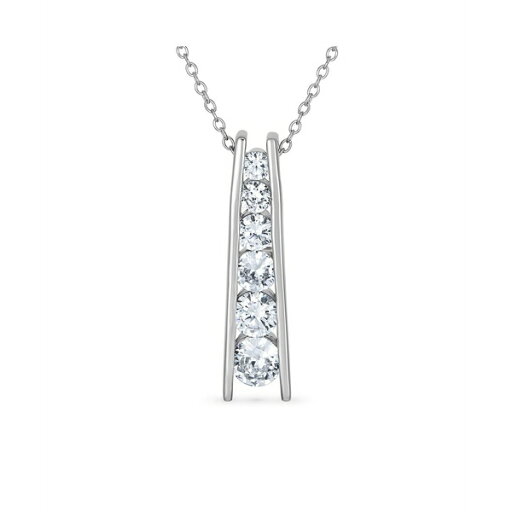 ブリング レディース ネックレス・チョーカー・ペンダントトップ アクセサリー Solitaire Round Cubic Zirconia CZ Graduated Past Present Future Pendant Necklace Journey Bar Pendant Necklace For Women Sterling Silver Clear ブリング レディース ネックレス・チョーカー・ペンダントトップ アクセサリー Solitaire Round Cubic Zirconia CZ Graduated Past Present Future Pendant Necklace Journey Bar Pendant Necklace For Women Sterling Silver Clear
