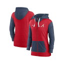 ナイキ レディース カットソー トップス Women's Red Atlanta Braves Full-Zip Hoodie Red(4)