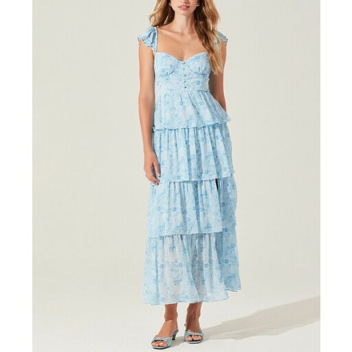 アストール レディース ワンピース トップス Women's Midsummer Tiered Maxi Dress Blue Floral アストール レディース ワンピース トップス Women's Midsummer Tiered Maxi Dress Blue Floral