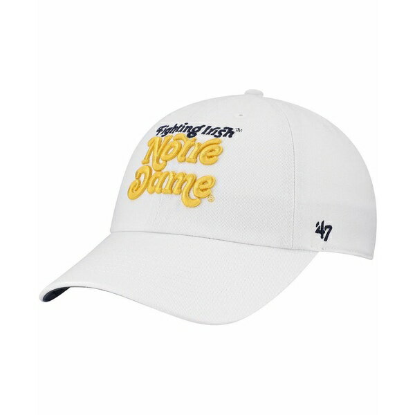 47ブランド レディース 帽子 アクセサリー Women's White Notre Dame Fighting Irish Pensacola Clean Up Adjustable Hat White