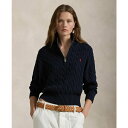 ラルフローレン レディース ニット&セーター アウター Women's Cable-Knit Cotton Quarter-Zip Sweater Hunter Navy(4)