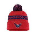 ファナティクス レディース 帽子 アクセサリー Women's Red/Navy Washington Capitals Authentic Pro Rink Cuffed Knit Hat with Pom Red, Navy(4)