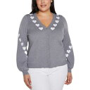 ベルディーニ レディース ニット&セーター アウター Plus Size Heart Jacquard Cardigan Sweater Heather Gra...