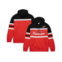 ミッチェル&ネス メンズ パーカー・スウェットシャツ アウター Men's Red, Black Carolina Hurricanes Head Coach Pullover Hoodie Red, Black