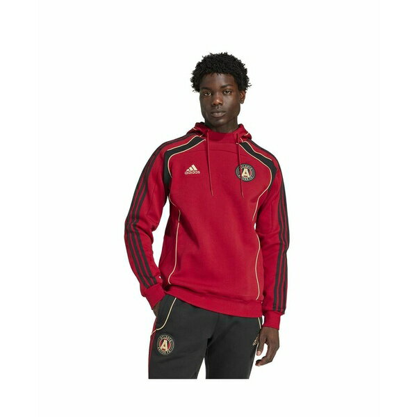 アディダス メンズ パーカー・スウェットシャツ アウター Men's Red Atlanta United FC 2025 Travel Pullover Hoodie Red