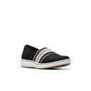 クラークス レディース スリッポン・ローファー シューズ Cloudsteppers Women's Breeze Sky Mist Slip-On Shoes Black Textile