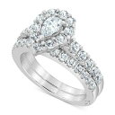 }PbT fB[X O ANZT[ Certified Diamond Pear Halo Bridal Set (2 ct. t.w.) in 18K White, Yellow or Rose Gold White Gold