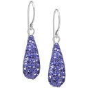 Wj xj[j fB[X sAXCO ANZT[ Pave Crystal Teardrop Earrings in Sterling Silver. Available in Clear, Black, Blue, Multi, Purple or Red PURPLE