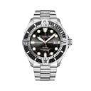 X^[O Y rv ANZT[ Men's Aquadiver Silver-tone Stainless Steel , Black Dial , 45mm Round Watch Silver-tone