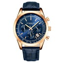 スターリング メンズ 腕時計 アクセサリー Men's Monaco Blue Leather, Blue Dial, 44mm Round Watch Blue