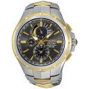 ZCR[ Y rv ANZT[ Men's Solar Chronograph Coutura Two-Tone Stainless Steel Bracelet Watch 44mm SSC376 No Color