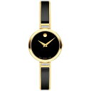 モバド モバド レディース 腕時計 アクセサリー Women's Moda Swiss Quartz Black Ceramic Yellow PVD Bangle Watch 24mm Two Tone