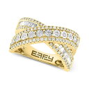 GtB[ RNV fB[X O ANZT[ EFFY&reg; Diamond Round & Baguette Crossover Statement Ring in White Gold (3/4 ct. t.w.) (Also available in 14k Gold) 14K Two Tone Gold