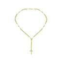 ブリング レディース ネックレス チョーカー ペンダントトップ アクセサリー Prayer Rosario Crucifijo Ball Beads Catholic Virgin Mary Rosary Necklace for Women for Teen 18K Gold Plated Brass Yellow