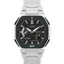 ^CbNX Y rv ANZT[ UFC Men's Colossus Analog-Digital Silver-Tone Stainless Steel Watch, 45mm Silver-Tone