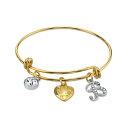 2028 fB[X uXbgEoOEANbg ANZT[ 14K Gold-Dipped Heart and Initial Crystal Charm Bracelet B