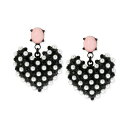 xbcBW\ fB[X sAXCO ANZT[ Black-Tone Imitation Pearl Heart Earrings Black