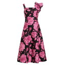 テリージョン レディース ワンピース トップス Floral Fit-&-Flare Dress black fuchsia