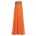 リーム アクラ レディース ワンピース トップス Embellished Strapless Pleated Chiffon Gown coral