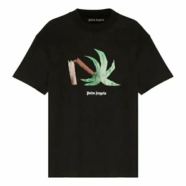 Palm Angels パーム・エンジェルス メンズ スニーカー 【Palm Angels SS22 Broken Palm Classic T-Shirt 'Black Green' PMAA001S22JER0221055】 サイズ US_M_M
