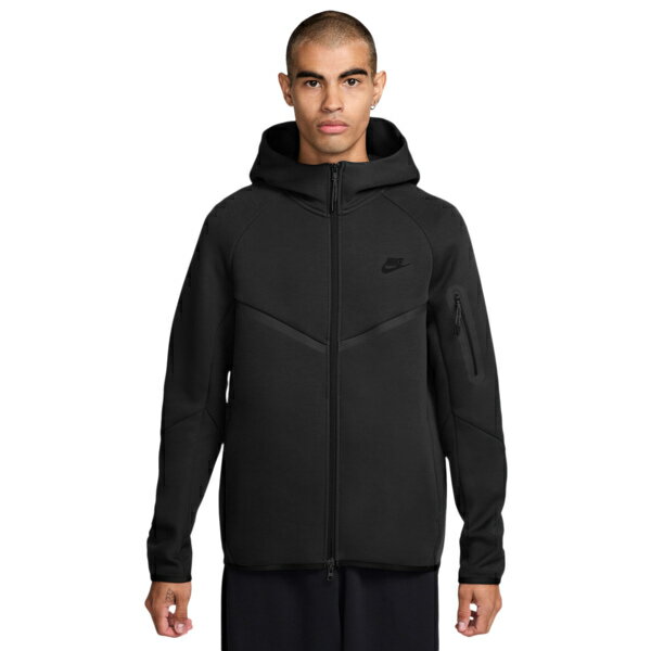 ナイキ メンズ パーカー・スウェットシャツ アウター Nike Tech Fleece Full-Zip Windrunner Hoodie Black/Black