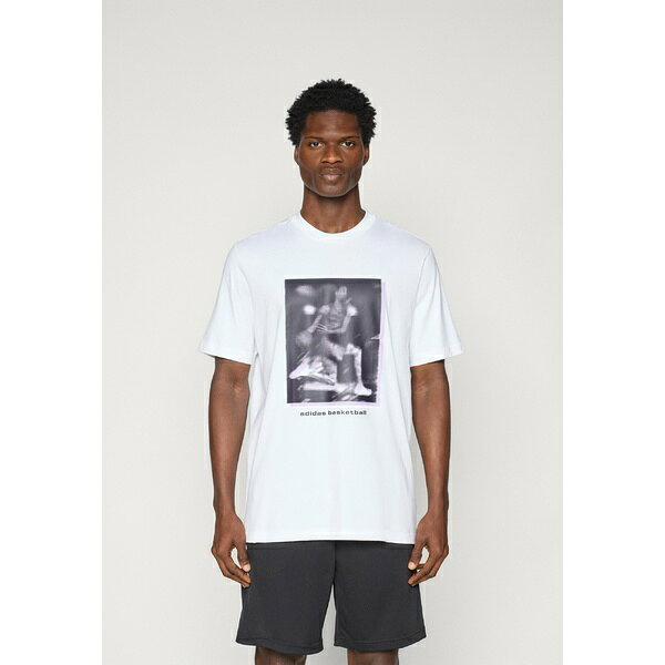 アディダス メンズ シャツ トップス SEASON - Print T-shirt - white/powder plum