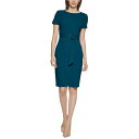 カルバンクライン レディース ワンピース トップス Women's Belted Sheath Dress Cypress