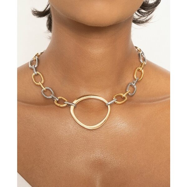 エティカ レディース ネックレス・チョーカー・ペンダントトップ アクセサリー Mixed Metal Chain Link Collar Necklace Rhodium