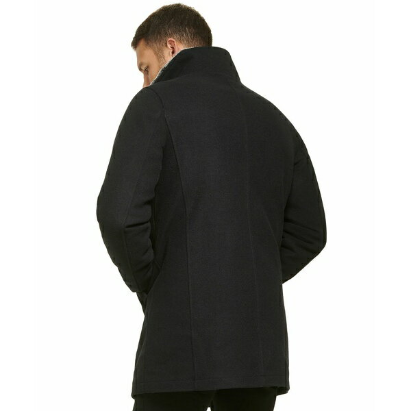 カルバン・クライン カルバンクライン メンズ ジャケット＆ブルゾン アウター Men's Urban Walker Coat with Detachable Faux Rabbit Fur at Interior Collar Black