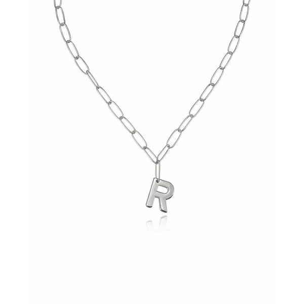 GeBJ fB[X lbNXE`[J[Ey_ggbv ANZT[ Paperclip Chain Initial Necklace Rhodium-R