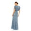 ޥå ǥ ԡ ȥåץ Women's Draped Sleeve V Neck Gown Slate blue