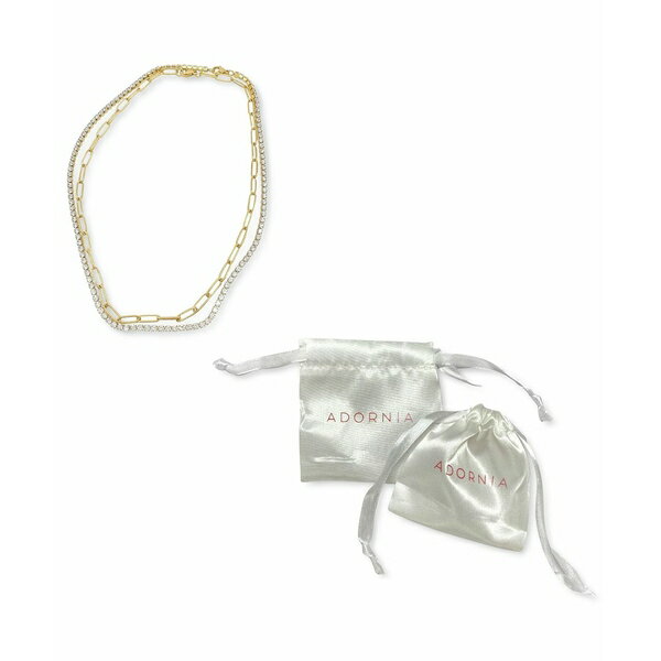 AhjA fB[X lbNXE`[J[Ey_ggbv ANZT[ Paper Clip Chain and Tennis Necklace Set Yellow