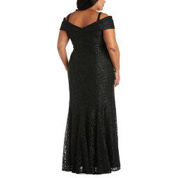 アールアンドエムリチャーズ レディース ワンピース トップス Plus Size Off-The-Shoulder Lace Gown Black