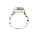 o[X fB[X O ANZT[ Feather Genuine Turquoise Oval Band Ring Genuine Turquoise