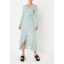 ミスガイデッド レディース ワンピース トップス Polka Dot Asymmetric Wrap Midaxi Dress