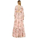 ララ レディース ワンピース トップス Women's Long Sleeve V-Neck, Layered Skirt Print Dress BLush