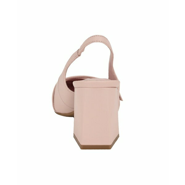 カルバンクライン レディース ヒール シューズ Women's Ellisa Square Toe Block Heel Slingback Pumps Light Pink Leather