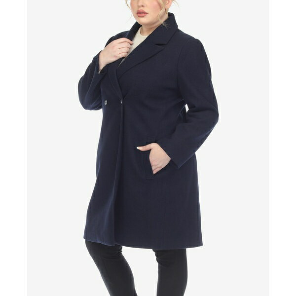 ホワイトマーク レディース ジャケット&ブルゾン アウター Plus Size Classic Walker Coat Navy