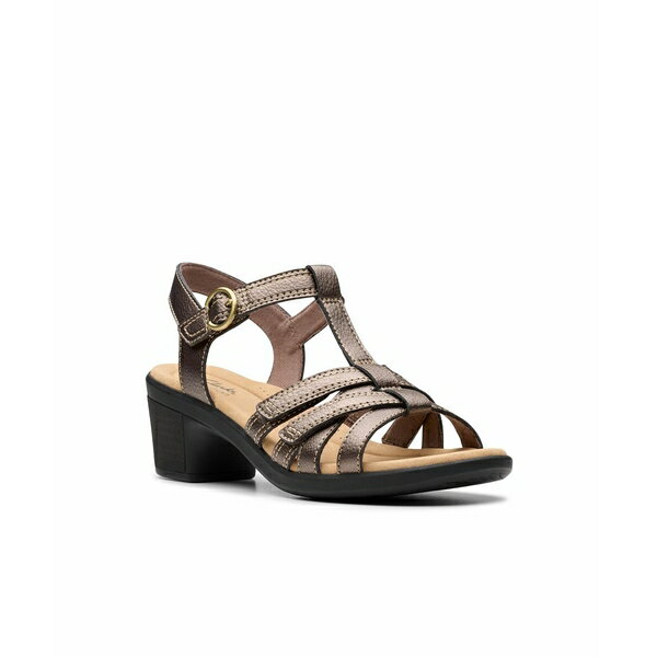 クラークス レディース サンダル シューズ Collection Women's Emily2 Rose Block Heel Sandals Bronze Metallic Leather