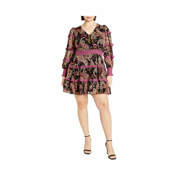 シティーシック レディース ワンピース トップス Plus Size Hollie Print Dress Peaceful paisley