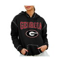 ゲームデイ レディース カットソー トップス Women's Black Georgia Bulldogs Studded Pullover Hoodie Bl...