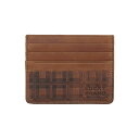 ラッキーブランド メンズ 財布 アクセサリー Men's Plaid Embossed Leather Card Case Brown