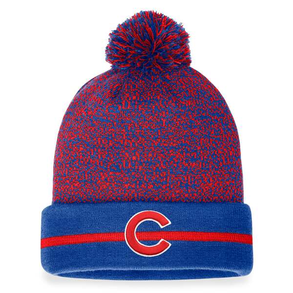 楽天astyファナティクス メンズ 帽子 アクセサリー Chicago Cubs Fanatics SpaceDye Cuffed Knit Hat with Pom Royal/Red