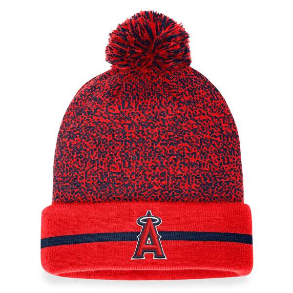 楽天astyファナティクス メンズ 帽子 アクセサリー Los Angeles Angels Fanatics SpaceDye Cuffed Knit Hat with Pom Red/Navy