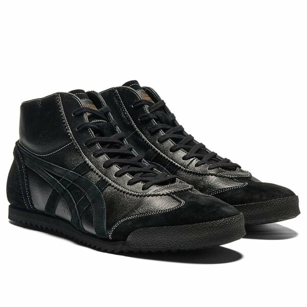 Onitsuka Tiger オニツカタイガー メンズ スニーカー Black/Black 【Onitsuka Tiger Nippon Made Mexico Mid Runner Deluxe 'Black' 1181A609-001】 サイズ US_12.5(30.5cm)