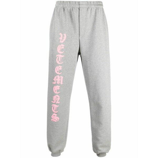 ヴェトモン メンズ ボトムス Anarchy ロゴ ジョガーパンツ 1601 GREY MELANGE BABY PINK