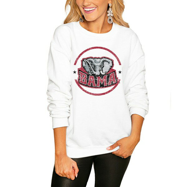 楽天astyゲームデイ レディース パーカー・スウェットシャツ アウター Alabama Crimson Tide Women's End Zone Pullover Sweatshirt White